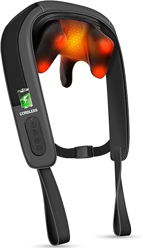 Miniatura 1 de CooCoCo Masajeador de cuello inalámbrico, regalos para Navidad, regalos de cumpleaños para papá mamá, masajeador de cuello y espalda para aliviar el