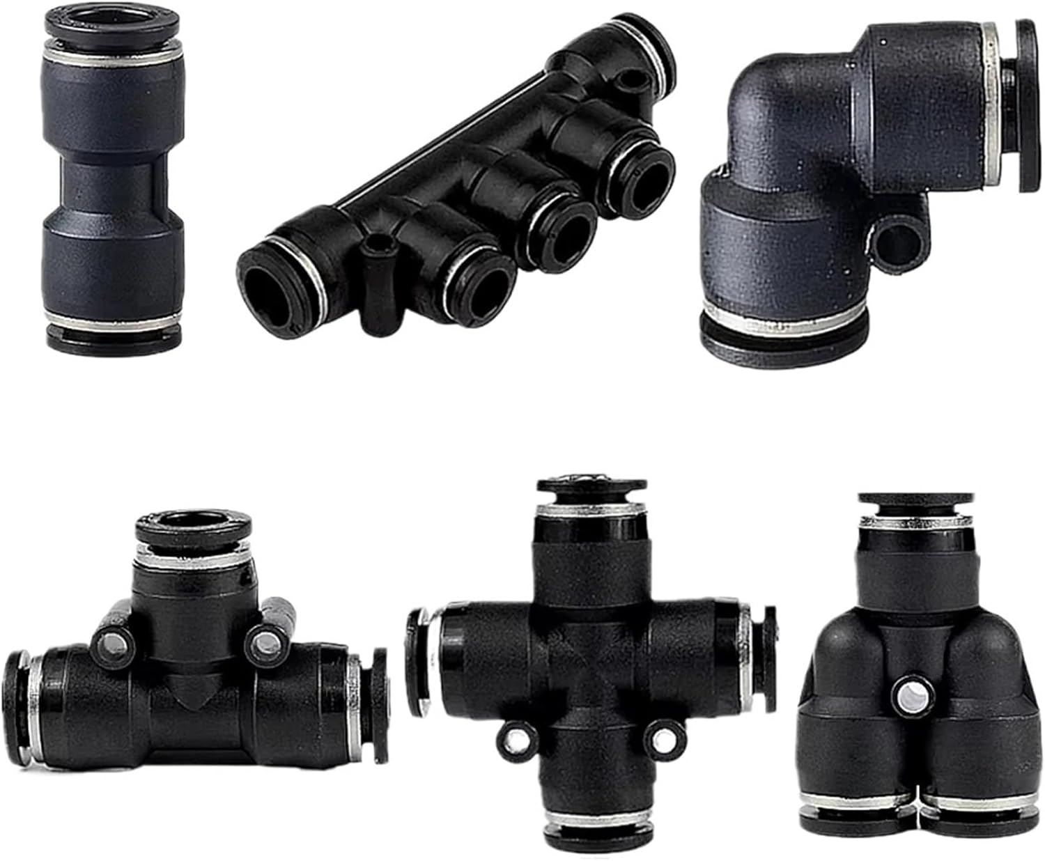 10Pcs Pneumatic Fitting Pipe 4/6/8/10/12mm PU/PE/PY/PV/PZA/PK Connector Tube Air Line Push to Quick Release Fittings(PV,OD 4mm)