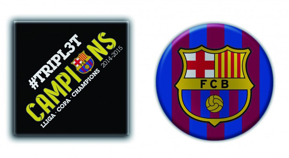 Fcb Red And Blue Fc Barcelona Magnets, Set Of 2.