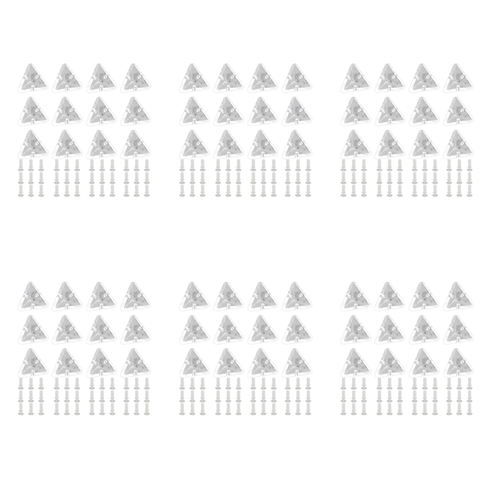 Jnchdghwa Transparent 72Pcs Acrylic Corner Brackets With Semi Screws Clear 3-Hole Right Angle Joint Brace Brackets
