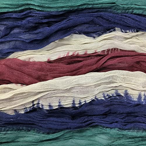 Belsen Tie Dye Color Block Pleated Lightweight Soft Vintage Scarf3