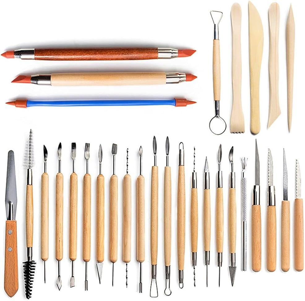 Clay Sculpture Polymer Tool Set Beginner's Craft Sculpting Pottery Modeling Carving Smoothing Wax Kit