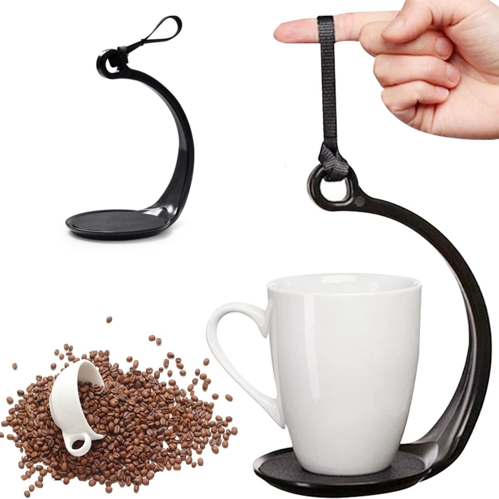 Spill Not Cup Carrier, MAKINGTEC Anti-Spill Mug Cup Holder Mug Holder Spill Stopper Lid for Coffee Tea Cup Artifact Unspillable Drink Cup Holder Fashion for Hot Cold Drinks Tea Coffee Lovers