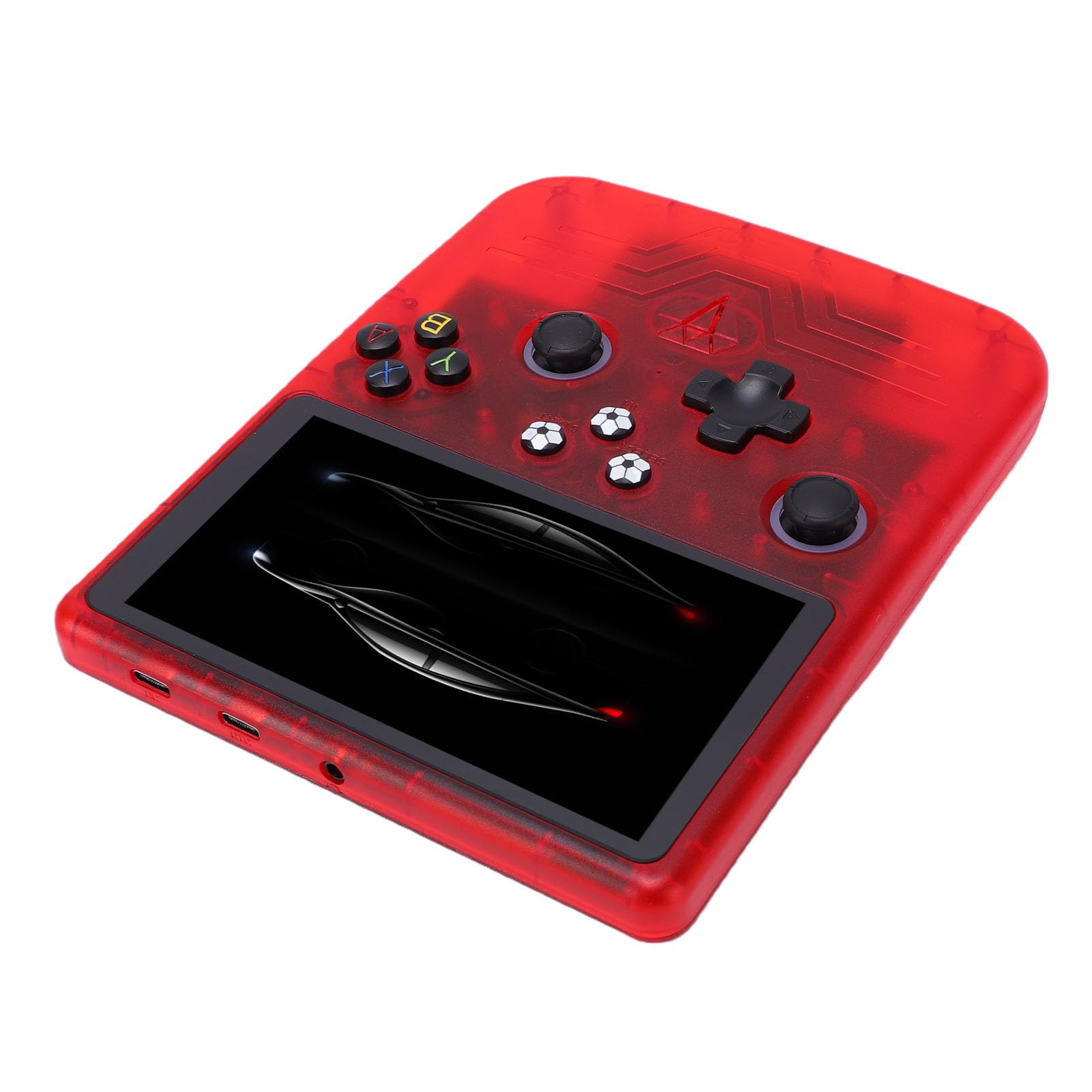 Cocoarm Console di Gioco Portatile retrò Dispositivo di Gioco Portatile ABS con Schermo da 6 Pollici 720P 128 GB 6000 MAh Doppi Joystick RGB per Viaggi in Famiglia Serate di Lettori retrò (Rosso