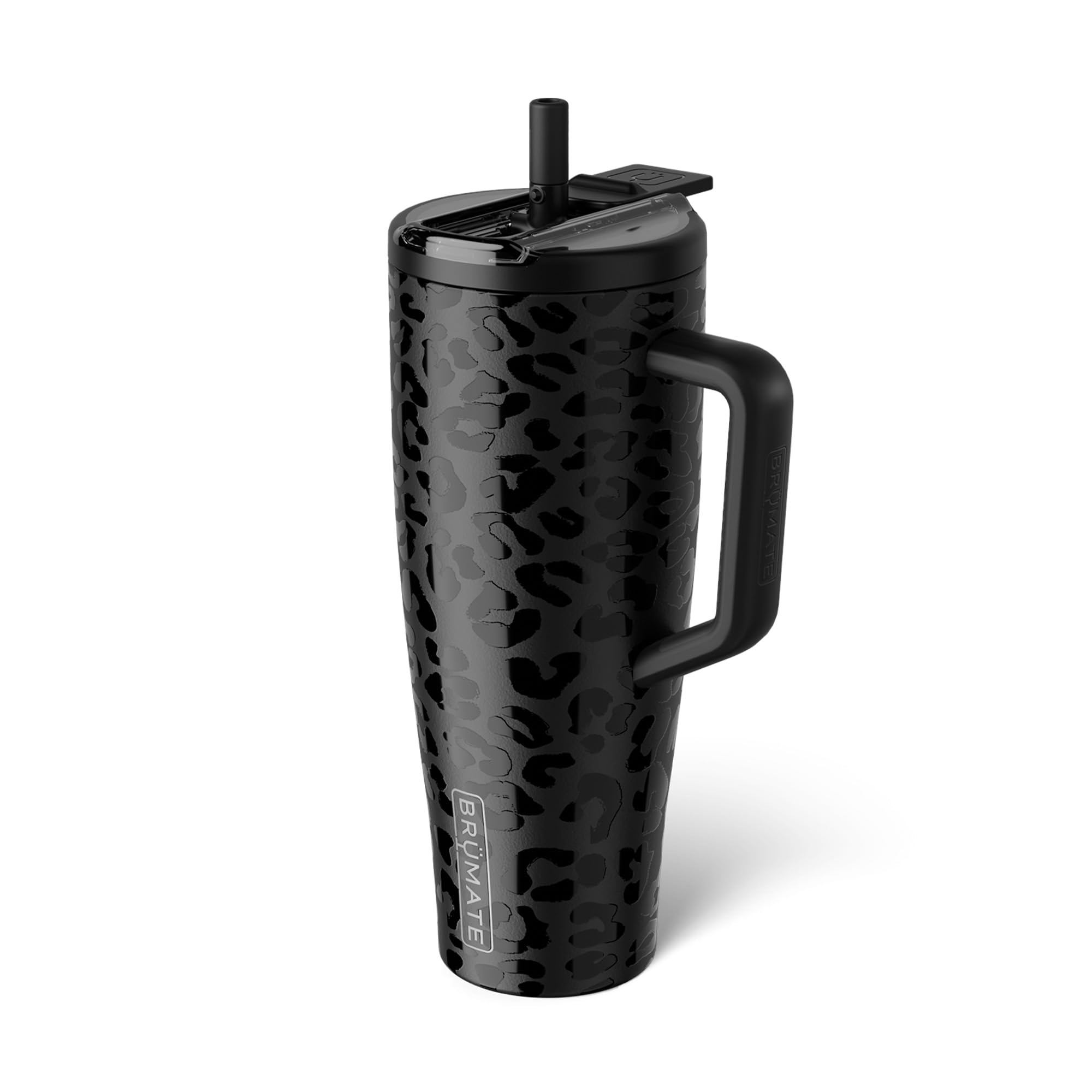 BrüMate Era Flip 40oz Tumbler with Covered Flip Down Straw | 100% Leakproof Insulated Tumbler | Made of Stainless Steel | Cup Holder Friendly Base | 40oz (Onyx Leopard) — image 1