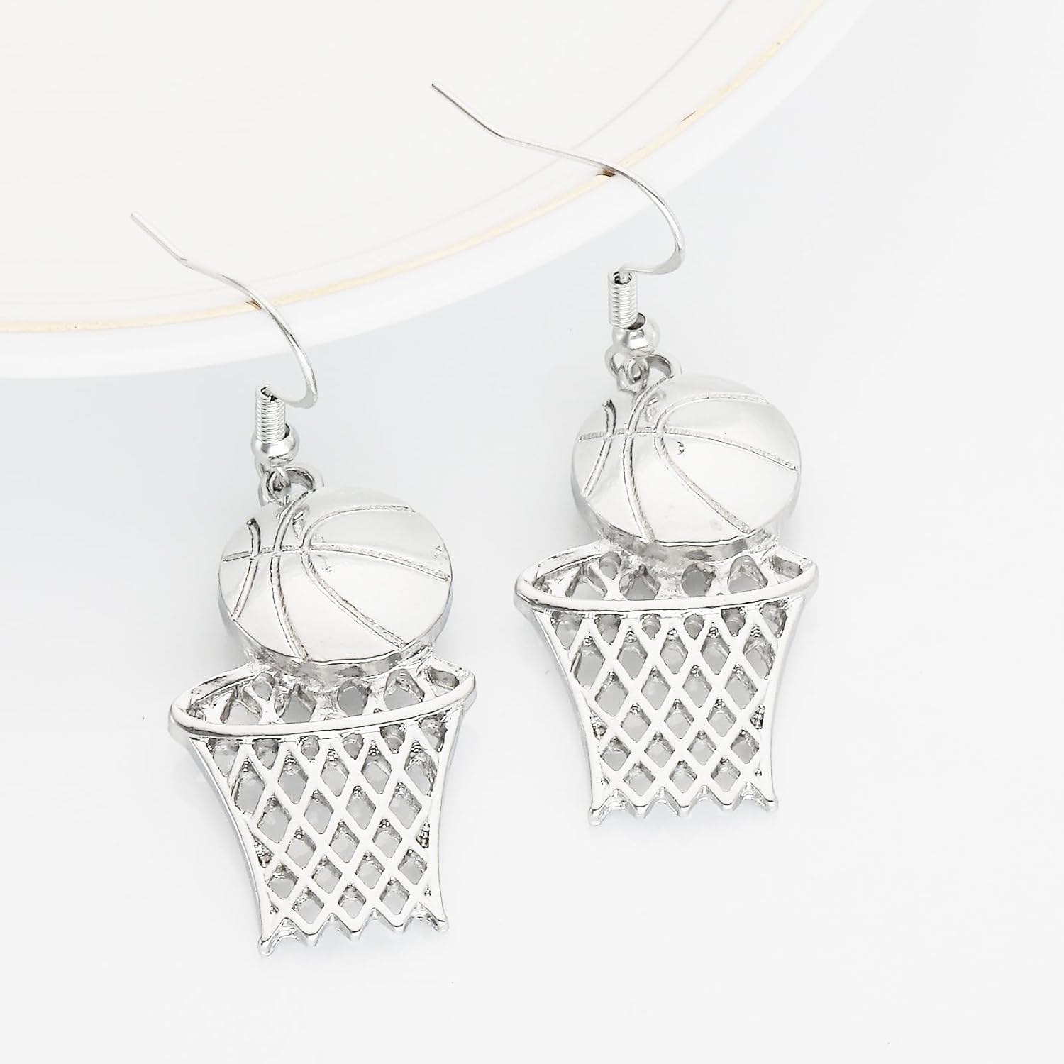 Basketball Earrings for Women Dangle Basketball Themed Gifts for Teens Things Basketball Hoop Earrings - Image 4