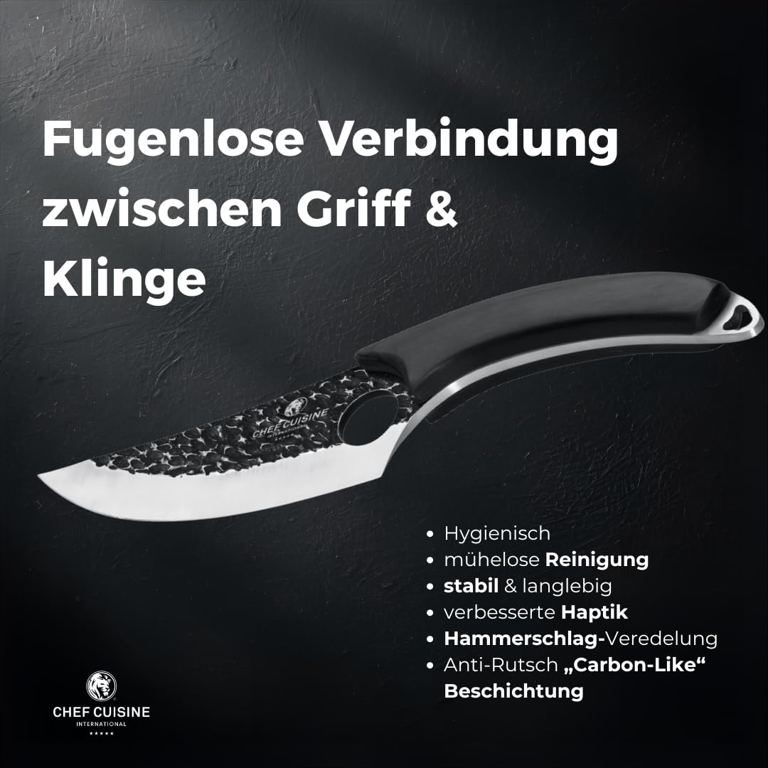 CHEF CUISINE BBQ Messer 53-55 HRC Stahl | 20,5 cm geschmiedete Klinge aus rostfreiem Klingenstahl | Griff aus Edelstahl & Pakkaholz | Küchenmesser für Fleisch & Grill