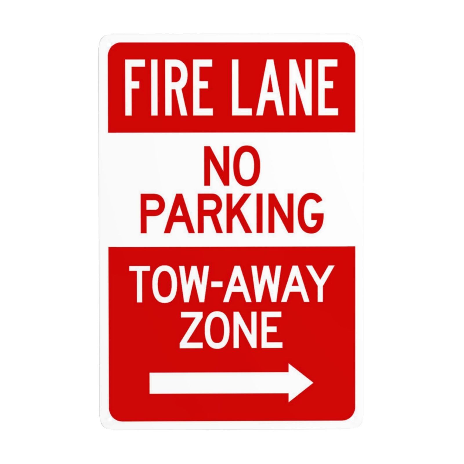 SMAZDFXX Fire Lane Tow Away Zone With Right Arrow Metal Warning Signs, Cautions Security Tin Sign, Safety Posted Sign for Street Business Wall Decor 5.5"x8"