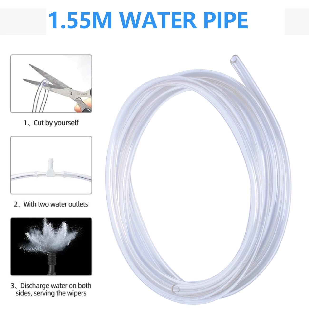 Kit Lavavetri Universale per Parabrezza 12V, Parabrezza Universale Pompa Lavavetri Bottiglia Kit per Auto Barca Marina da Poweka