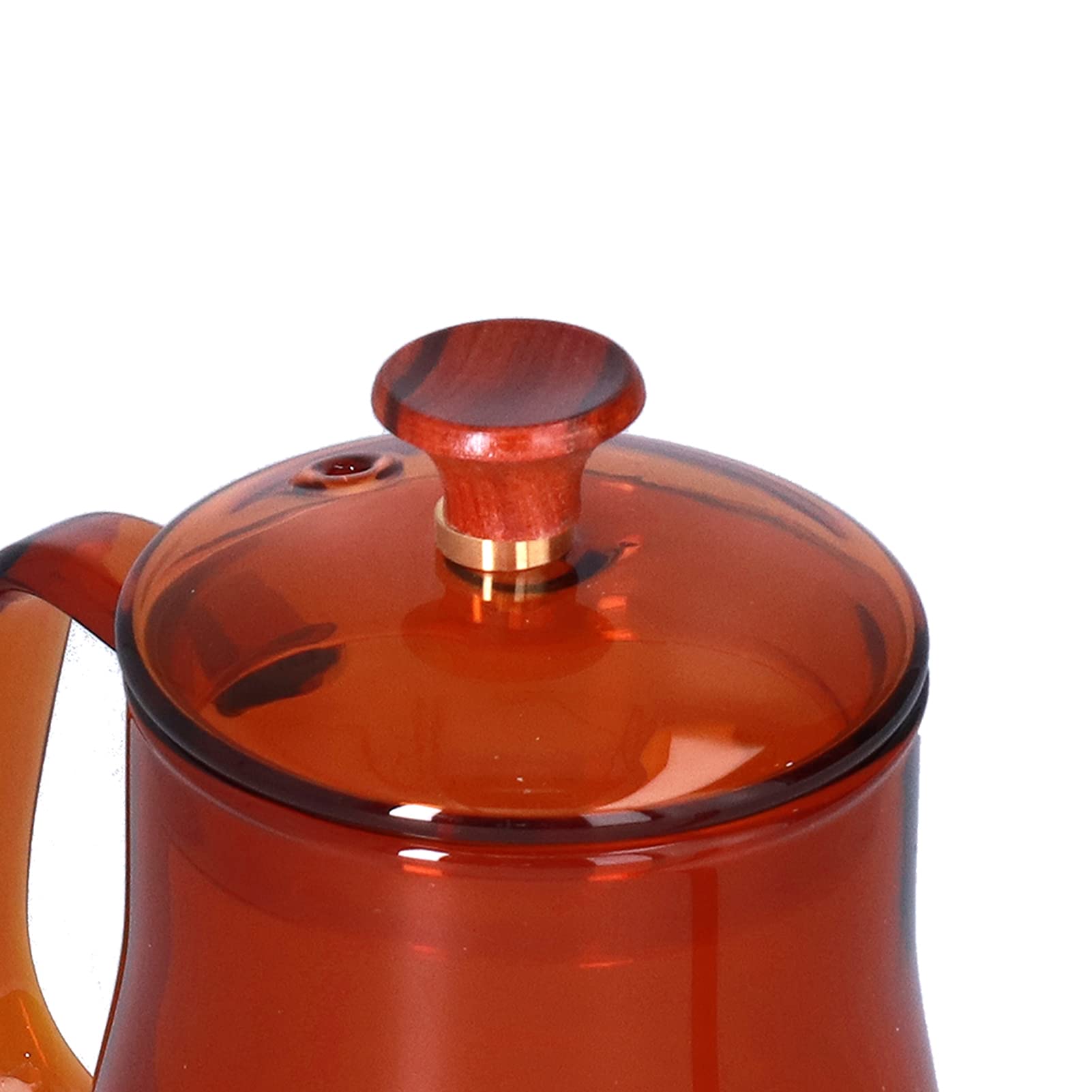 Bollitore Hapvida con Beccuccio Lungo, Caffettiera a Collo di Cigno in Vetro Borosilicato 1000ml Resistente al Calore per Caffè e Tè (Marrone)