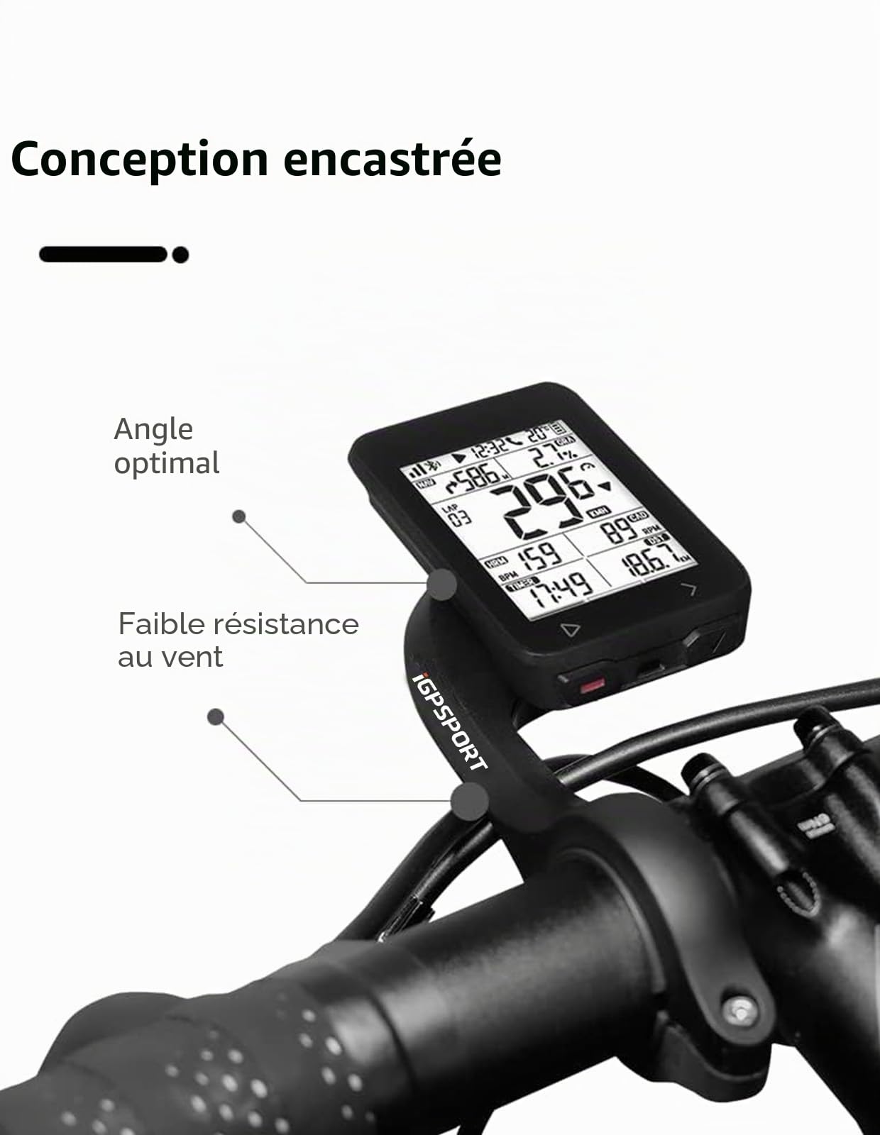 iGPSPORT BSC200S Compteur Velo sans Fil et M80 Support de Vélo