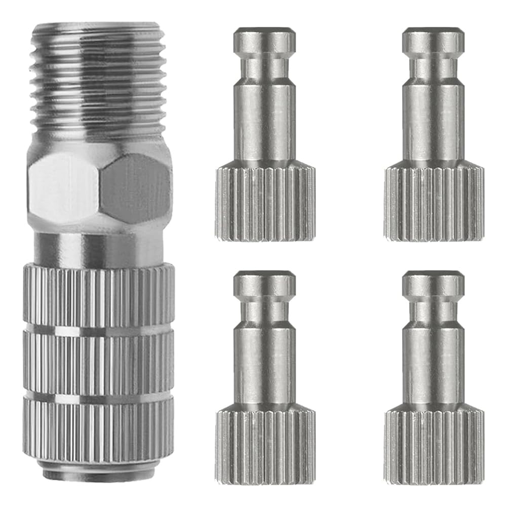 Littimoon Airbrush Quick Coupler Quick Release Adapter Connecter Kit with 4 Male Fittings 1/8inch Male for -Airbrush