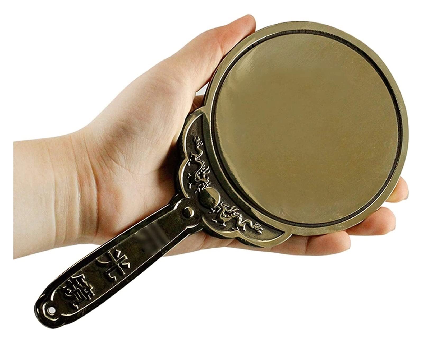 Chińskie lustro plotek Feng Shui, zabytkowe wypukłe wklęsłe lustro Bagua, tradycyjne lustro Feng Shui lustro w stylu vintage starożytne lustro Bagua buddyzm figurki rzemiosło dekoracyjne lustro plotek