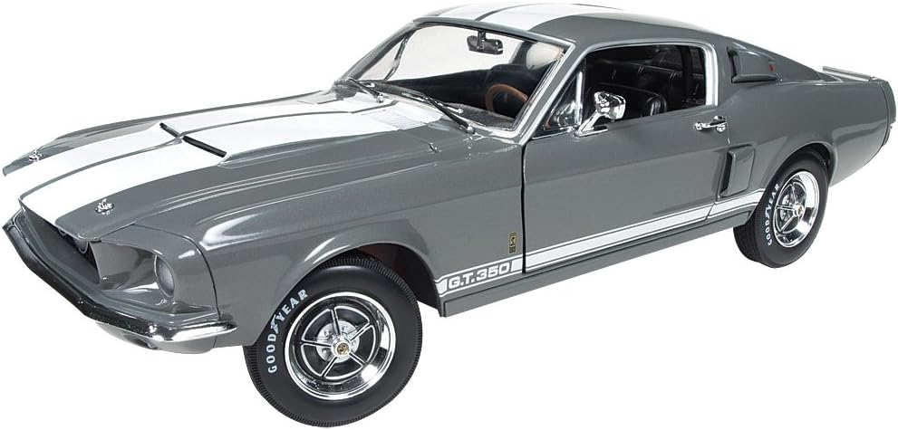 1967 Ford Shelby Mustang GT-350 Medium Gray Metallic 50th Anniversary Limited Edition to 1002pc 1/18 by Autoworld AMM1060