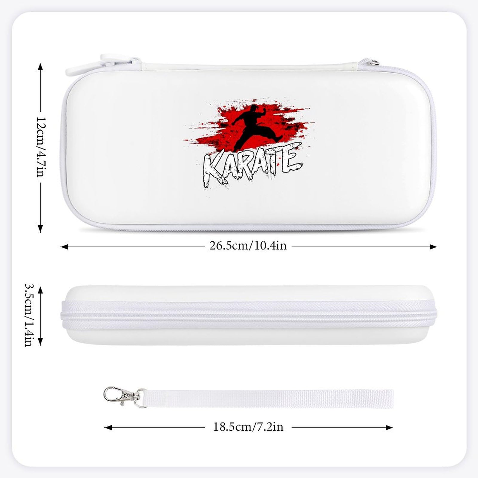 Karate Splash Compatible with Switch Carrying Case Hard Travel Game Bag Pouch with 15 Games Accessories White-style