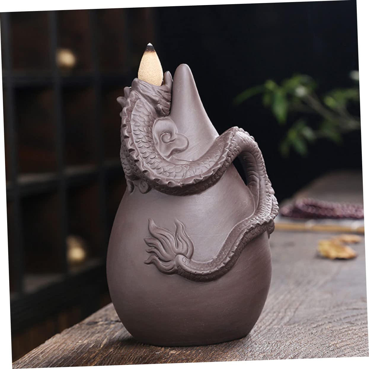 LABRIMP Quemador de Incienso Relajante y Mejora la Calidad del Dragón de Arena Púrpura Reflujo Diseño Artesanal Excelente para Dormitorio y Sala