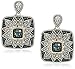 Sterling Silver, 14k Gold, and Diamond Square Earrings (1/10 cttw)