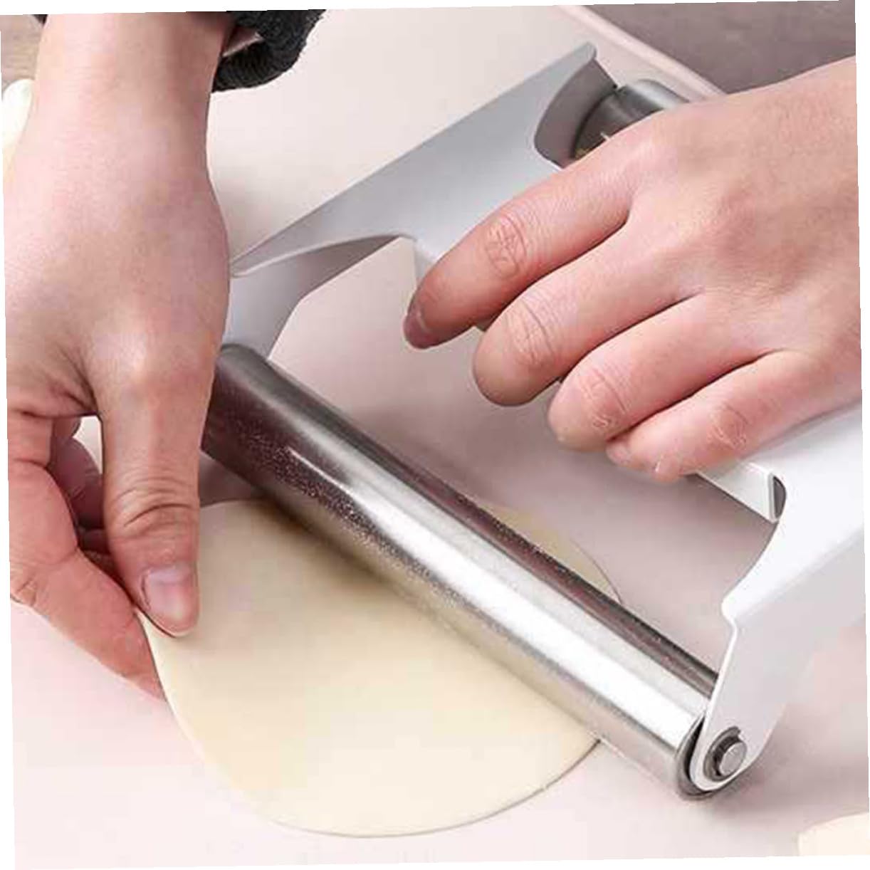 Kichvoe Rodillo de Cocina de Acero Inoxidable Resistente al Desgaste Diseño Extragrande para Panaderías y Pastelerías Profesional