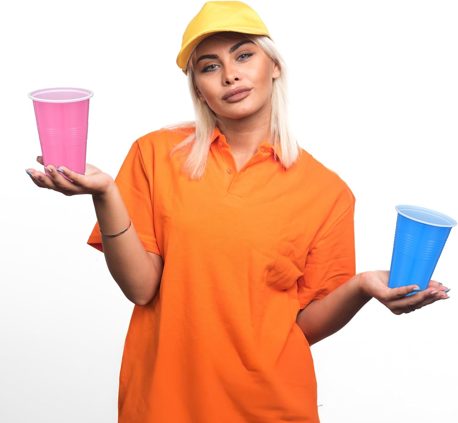 100 Pcs Colored Plastic Cups 16 oz Disposable Cup Bulk Assorted Drinking-Cups Multicolor for Everyday Use Birthday Party Celebration, 5 Colors, Easy Grip - Image 4