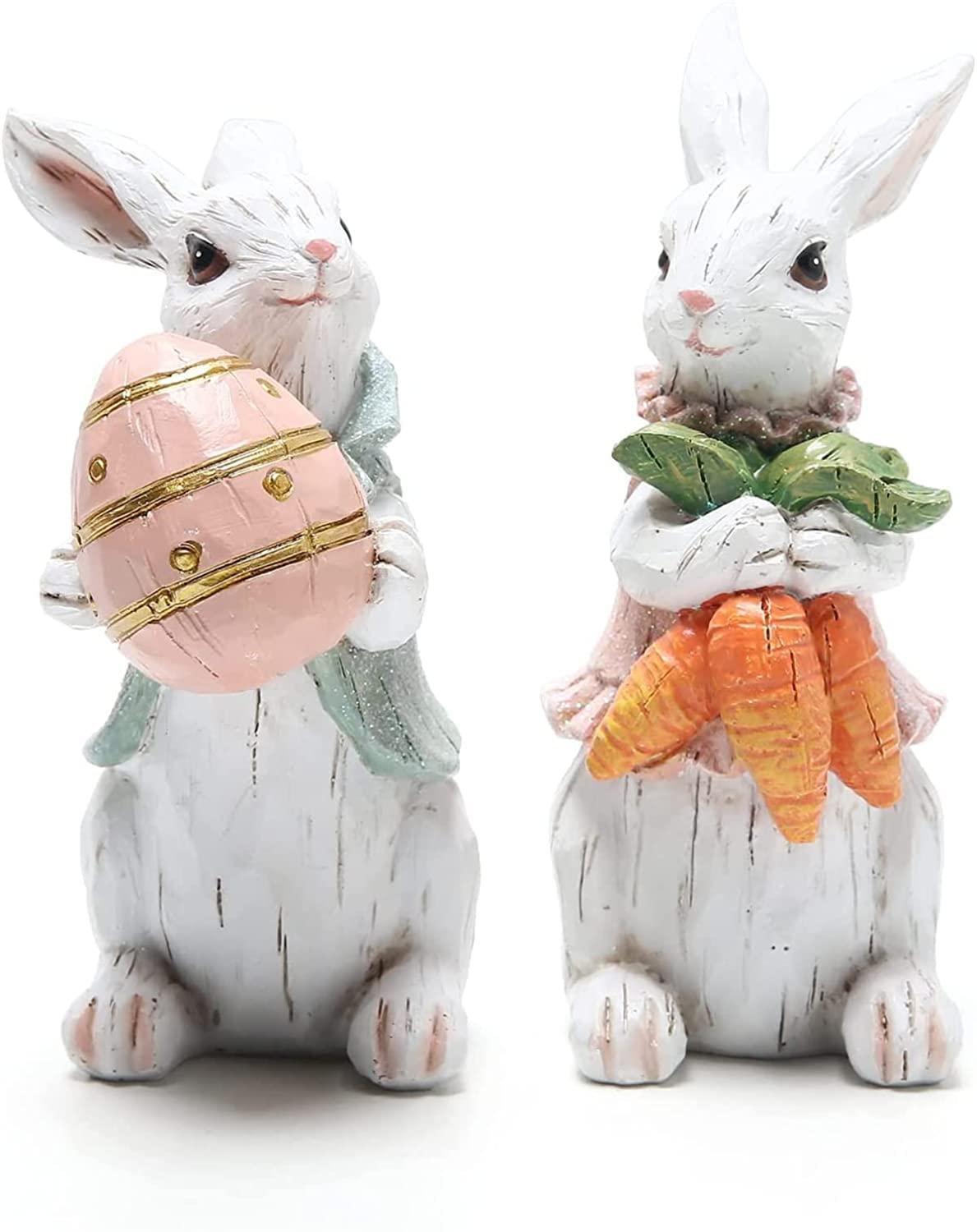 Nuove decorazioni di Pasqua uova di Pasqua Bunny, coniglietto in resina statua decorazione da collezione, primavera Home Decor Bunny Egg Gift (Pasqua) (C)