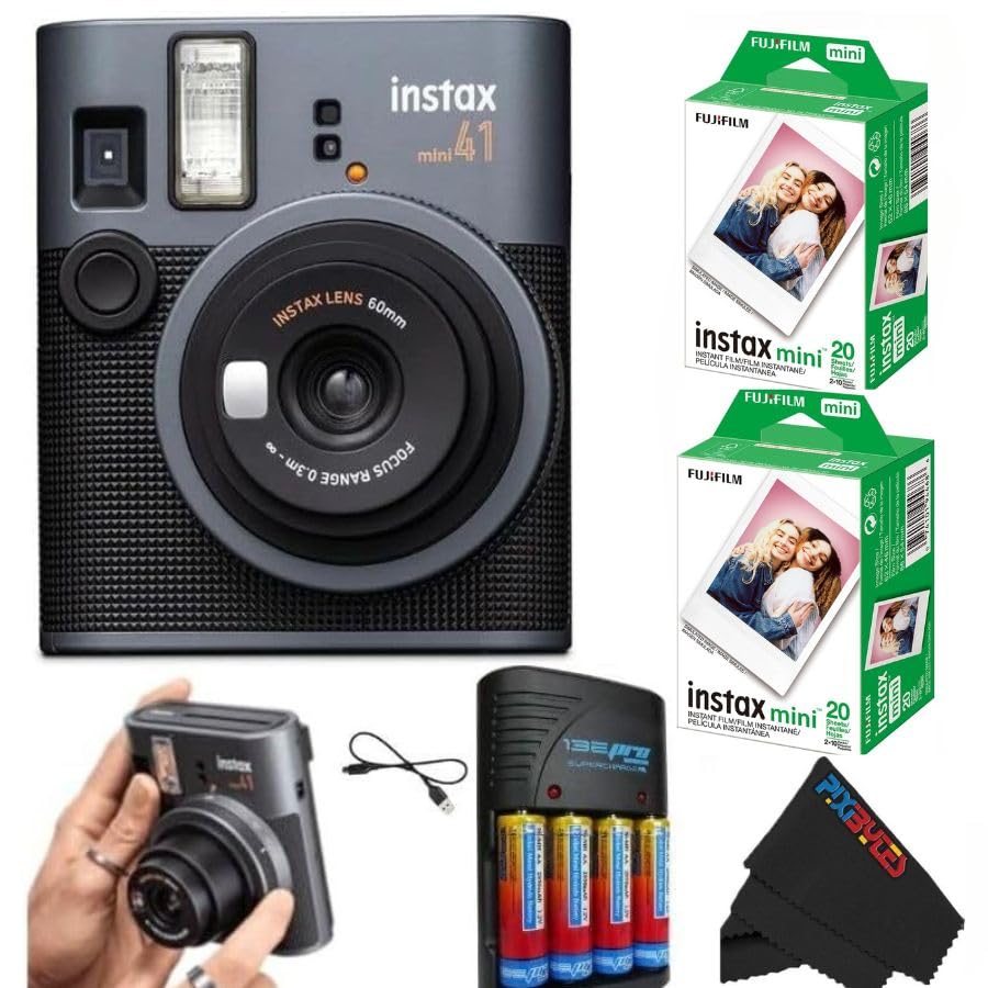 Fujifilm Instax Mini 41 Instant Film Camera... (Camera + 2 Twin Pick)