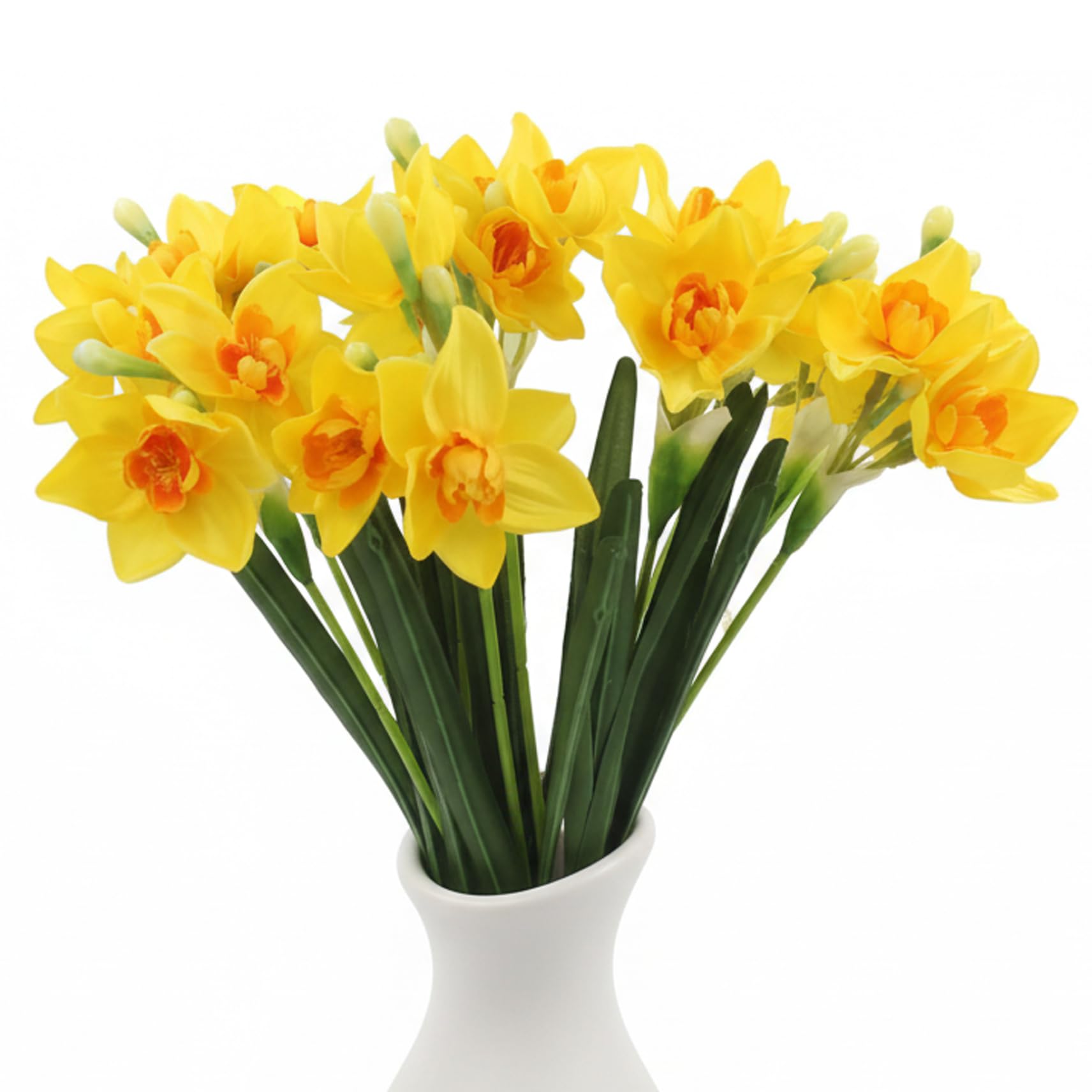 20 Pezzi Narcisi Fiori Artificiali Real Touch Finti Narcisi con steli Fiori Artificiali per Interni Esterni Casa Tavolo Vaso Matrimonio Festa Pasqua Centrotavola Decorazione, Finti