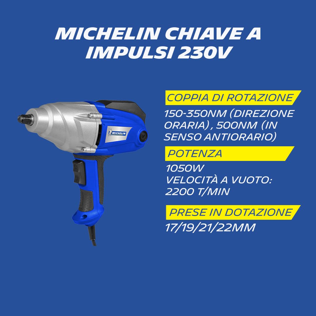 MICHELIN Pistola smonta ruota 230 V avvitatore elettrico ad impulsi