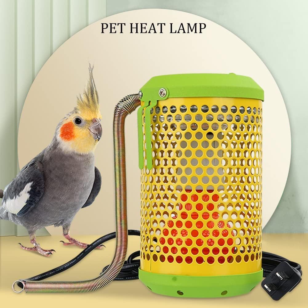 Calentador De Cerámica para Pájaros con Emisor De Calor para Jaulas, con Bombilla De 100 W, Control De Temperatura Y Control Remoto. Lámpara De Calor para Loros, Polluelos Y Lagartos.