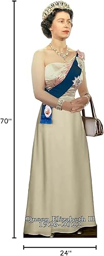 Miniatura 2 de MH10521-8 Reina joven Isabel II RIP 1959 acrílico 8 pulgadas estatuilla recortada pie pie decoración de escritorio