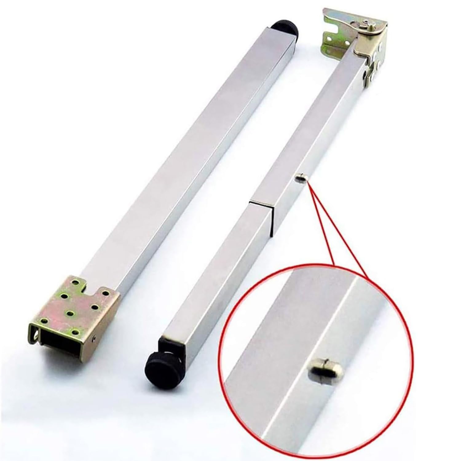 Patas de mesa ajustables de acero inoxidable con varillas y tornillos ajustables, 1 unidad (perilla de rosca izquierda) 45 cm, soporte de piel de metal