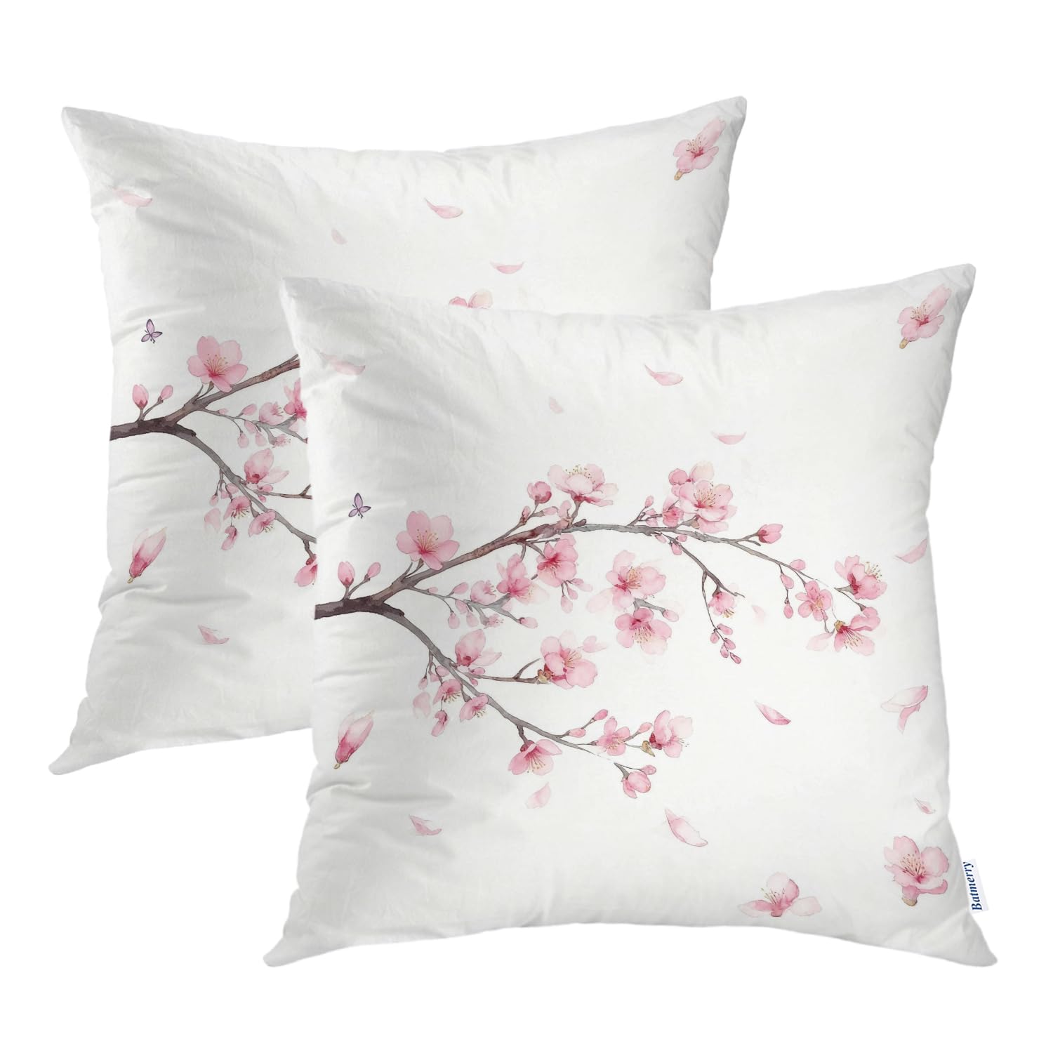 Housse de coussin lavable avec fermeture éclair invisible rose