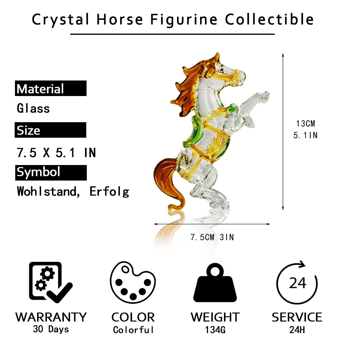 Presse-papier En Cristal Taillé - Forme De Cheval, Décoration De Table Ou Cadeau D'anniversaire