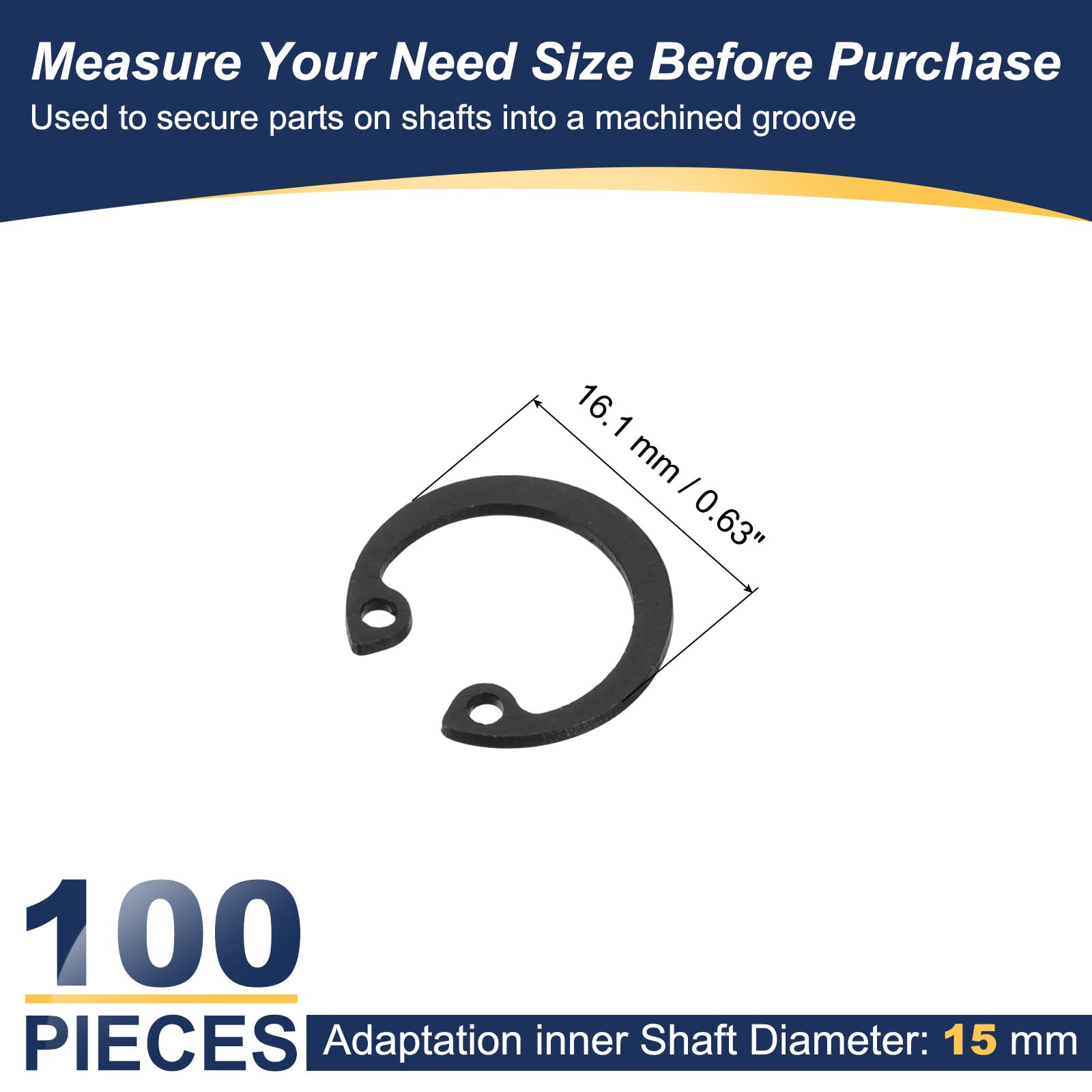 PATIKIL 100 Pcs Internal Retaining Rings - Image 2