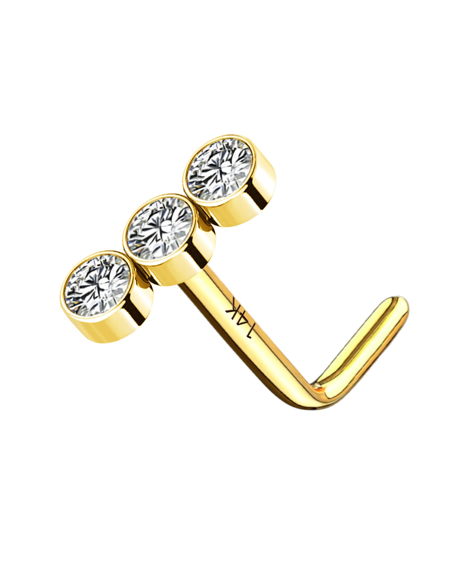 MeIighting 14K Gold Nose Stud L Shaped