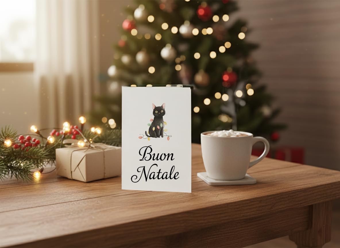 Biglietti di Natale in Italiano A6 con Buste Bianche – Set di 30 per Auguri Festivi
