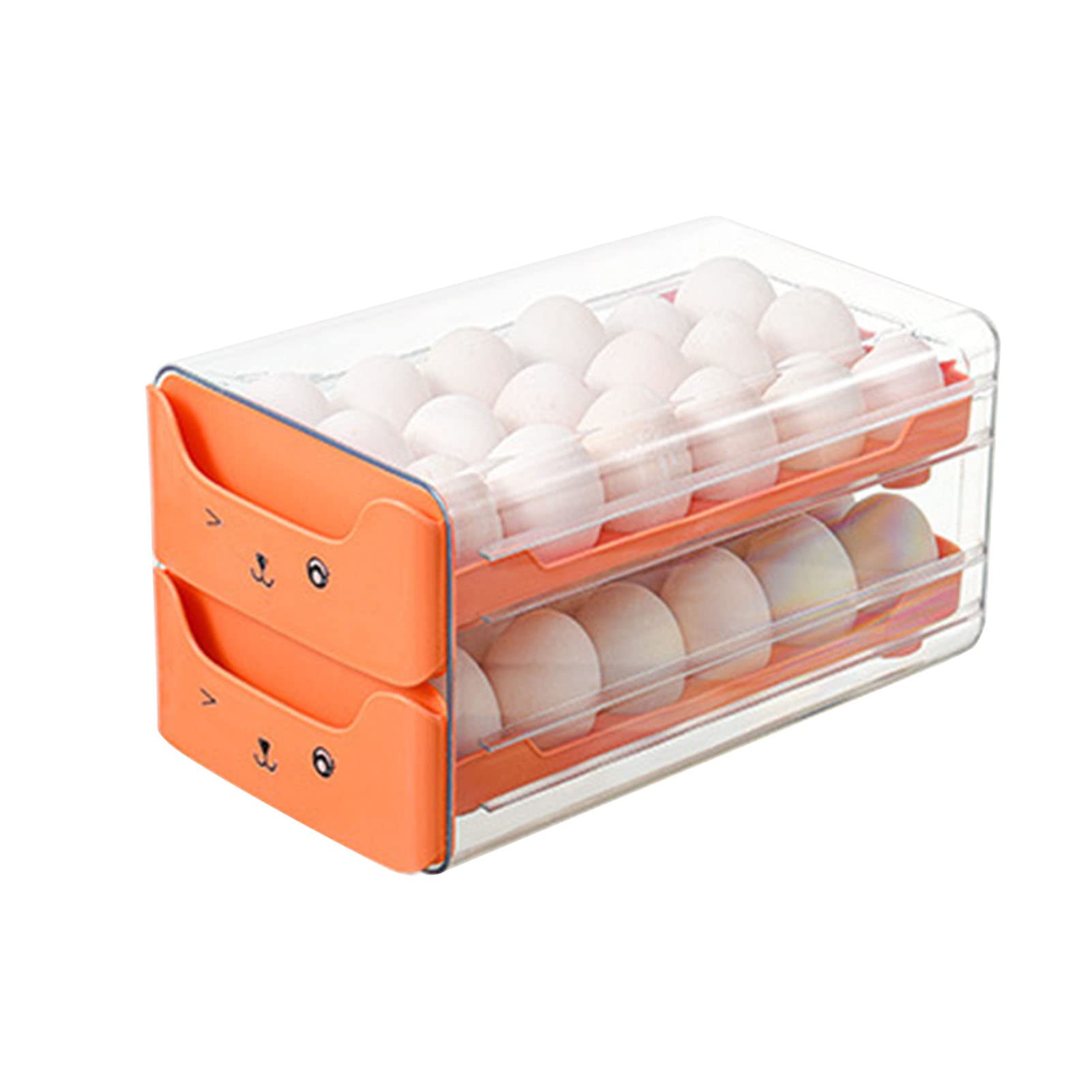 Caja de almacenamiento de huevos de plástico de doble capa transparente extraíble