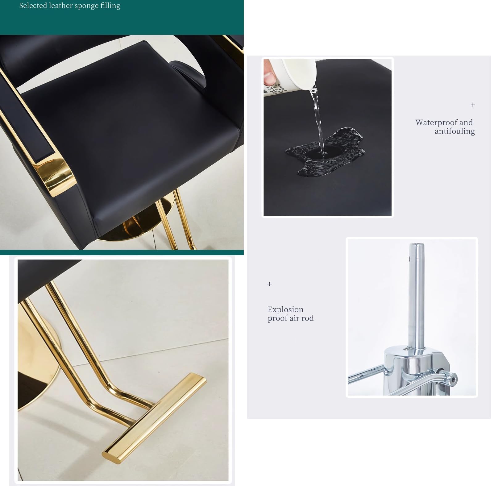 Generic Fotel salonowy, fotel fryzjerski do stylizacji włosów, fotel fryzjerski z hydraulicznym mechanizmem regulacji wysokości, obrotowy o 360°, wyposażenie salonu kosmetycznego,A,round