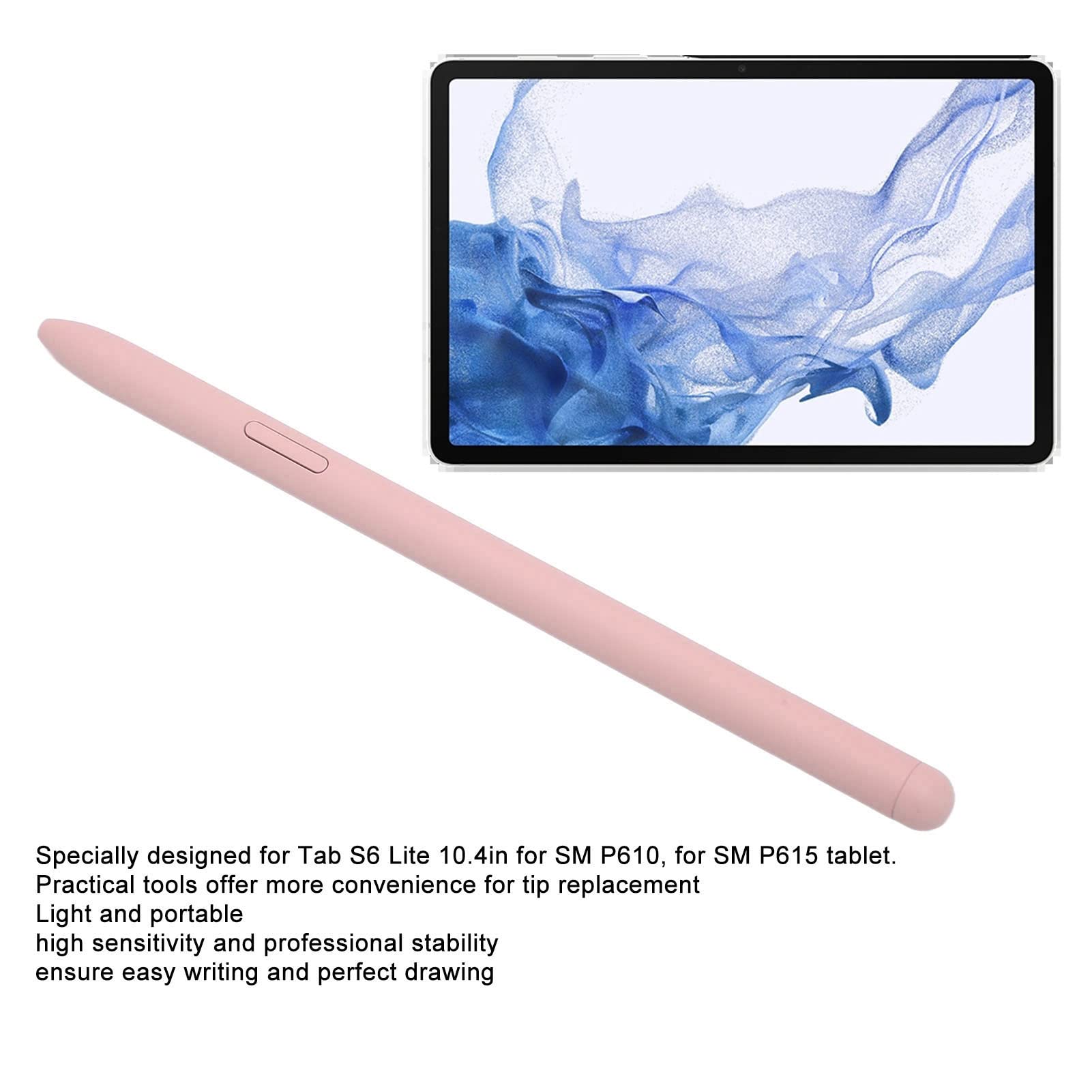 Rysik do Tab S6 Lite, Wymienny Rysik z 5 Końcówkami, Kompatybilny z Tabletem Tab S6 Lite 10,4 Cala SM P610 P615 Pisanie Rysunków (PINK)