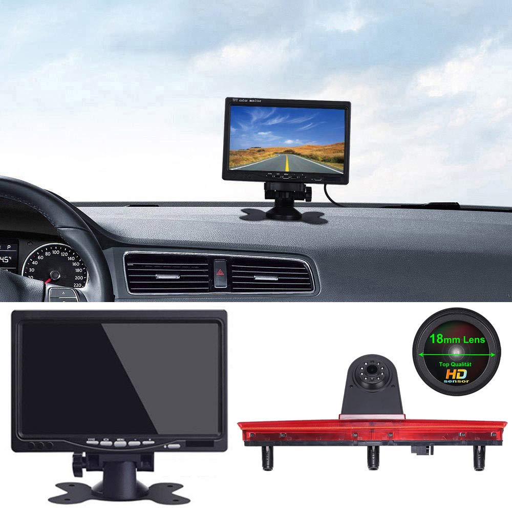 HD Auto IP68 Nachtsicht Wohnwagen Rückfahrsystem Bremsleuchte Rückfahrkamera Van Dachkamera Einparkkamera Einparkhilfen Mit winkelverstellbar Kompatibel mit V W T5 Bus Transporter Mu-ltivan Ca-ravelle