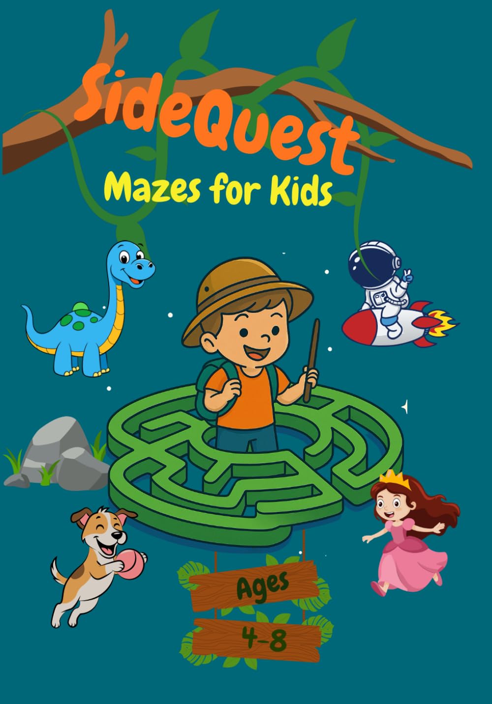 SideQuest: Mazes For Kids - Ages 4-8, A Collection Of 50+ Maze Puzzles With Fun Easy Quest For Children: Logic Games and Puzzles For Kids Ages 4-6 And 6-8: Themed Mazes with Fun Challenges
