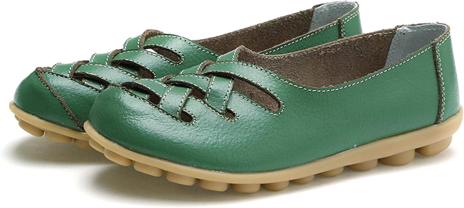 VenusCelia Women's Comfort Walking Casual Flat Loafer 6 Green
