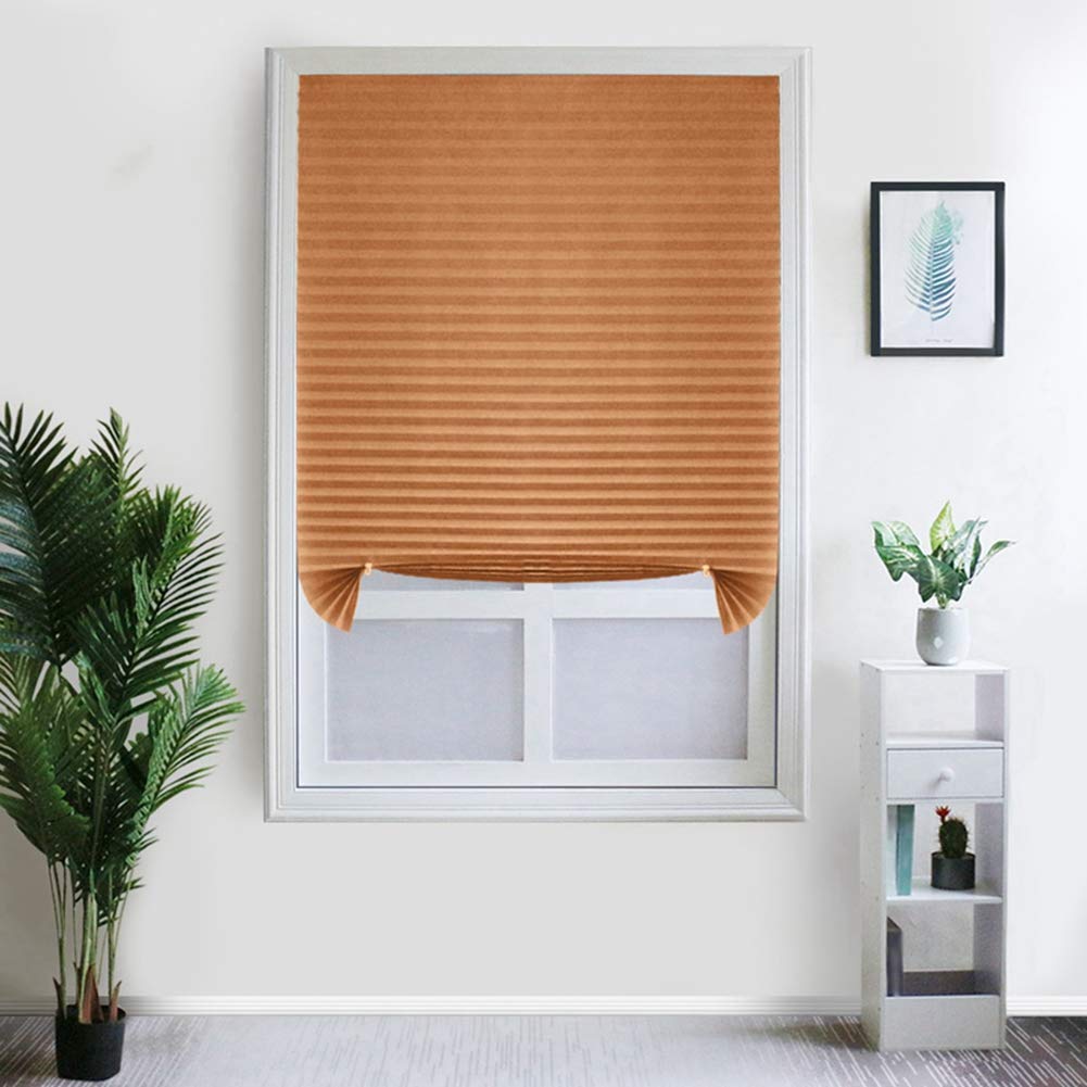 Instant Temporary Pleat Blinds,Easy to Install No Tools Needed Quick Fix Pleated Shades Fits Any Size Cordless Window Blinds Installed by Adhesive Tape 1 Pack
