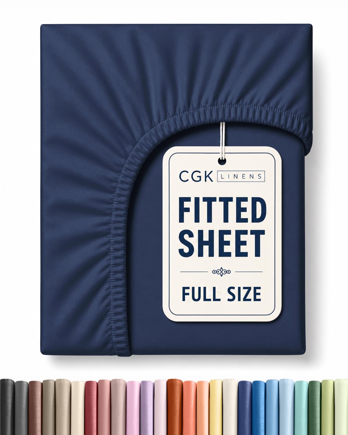 Full Fitted Sheet - Single Fitted Sheet Only - Deep Pockets - Navy Blue