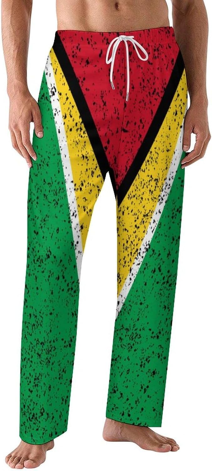 Myanmar Flag Men’s Pajama Pants Soft PJ Bottoms,