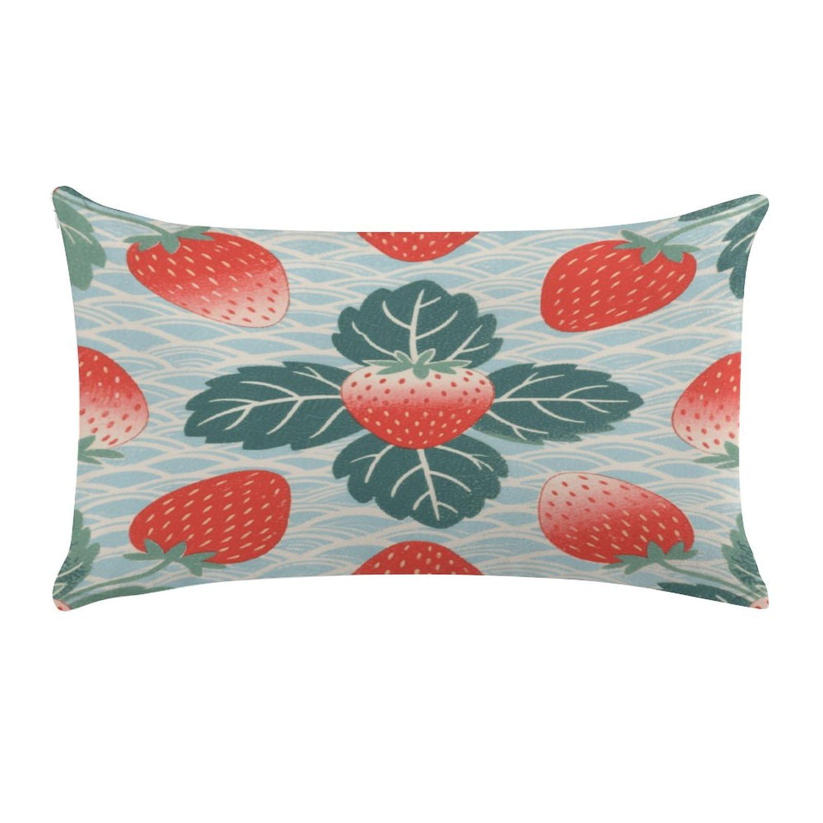 Strawberry Pillow Cases Super Soft Pillowcase with Zipper Cozy Throw Pillow Cover Exquisite Luxury Long Pillow Sham Anti-Fading Detachable Breathable Pillow Protector