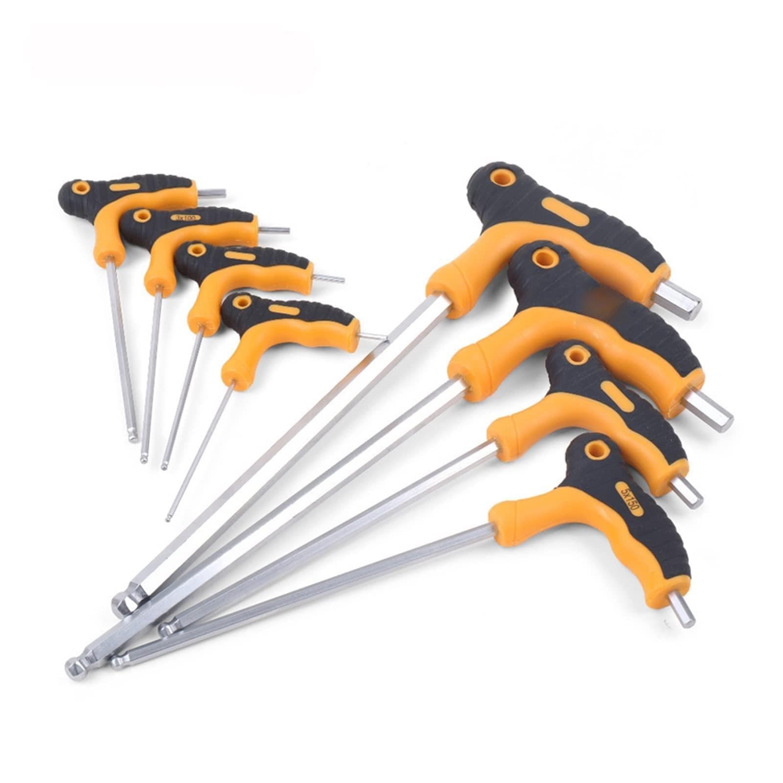 Zestaw kluczy Torx z uchwytem T, 8 szt. sterowników Torx do naprawy roweru, zawiera stal T10-T50, S2, idealne do użytku domowego i projektów DIY