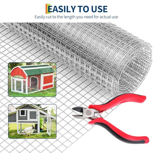 Image of Garvee 1 /2 inch Hardware Cloth-36in x 100ft 19GA Heavy Duty Galvanized Chicken Wire Mesh Roll, Hot-Dipped After Welding for Chicken Coop, Rabbit Cages & Garden Fencing - Poultry Netting & Fencing