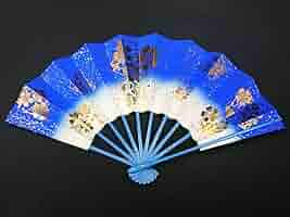 観世流 本金花柄舞扇青金色 観世流 本金花柄舞扇青金色 扇・扇袋