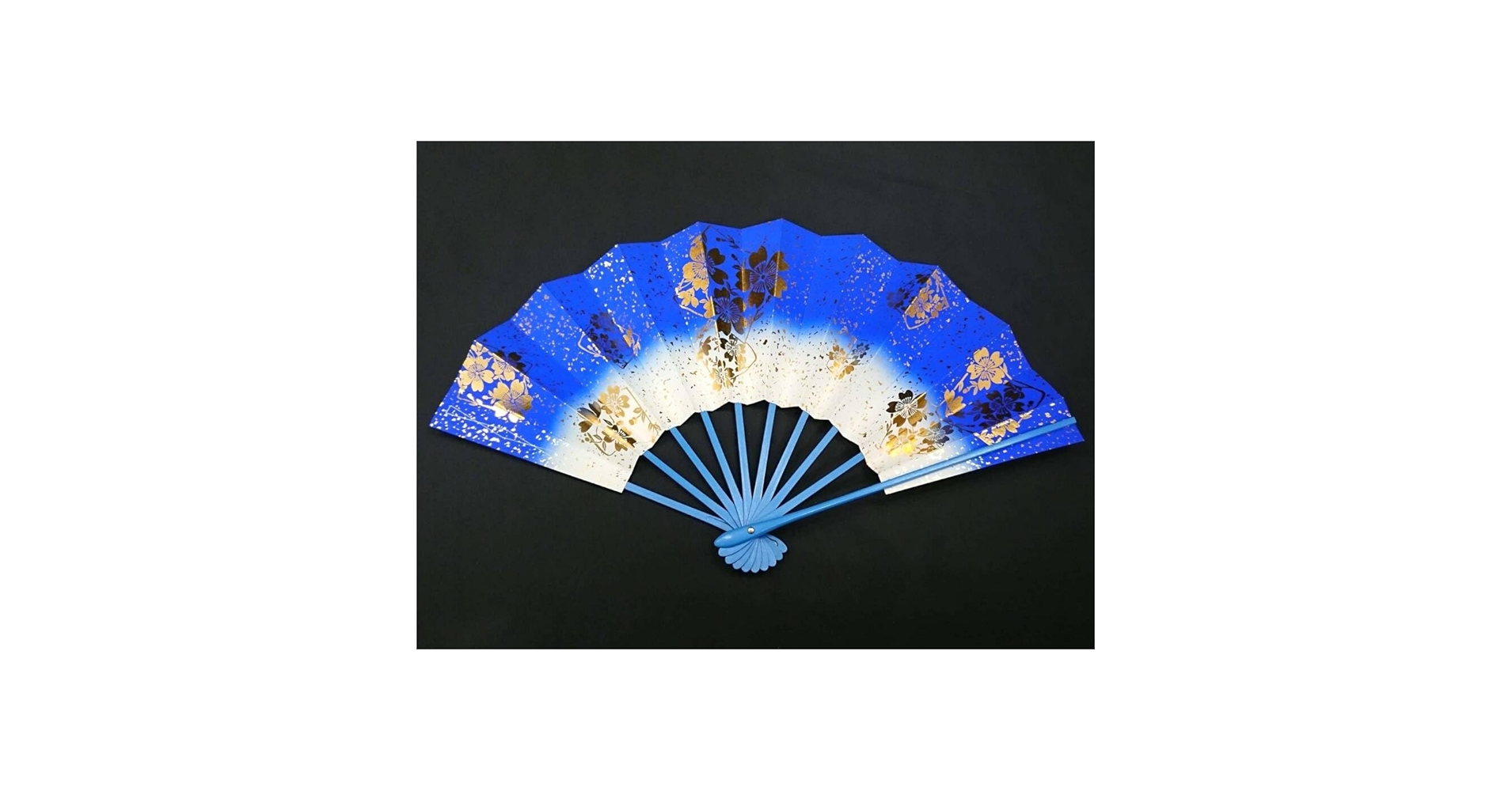 観世流　本金花柄舞扇青金色 観世流 本金花柄舞扇青金色 観世流 本金花柄舞扇