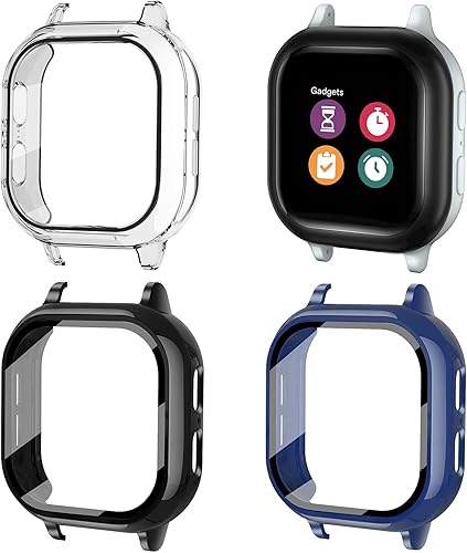 Funda compatible con Gizmo Watch 2, protector de pantalla para niños, de vidrio templado, solo compatible con Verizon Gizmo Watch 2 (negro,